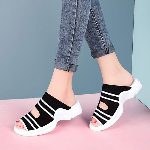 gqtl9058新款松糕厚底百搭鱼嘴凉鞋tzf