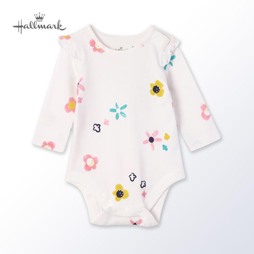 Hallmark贺曼童衣四季女婴儿女宝宝纯棉长袖薄款三角爬包屁衣服两件装HH1F0502 商品图2