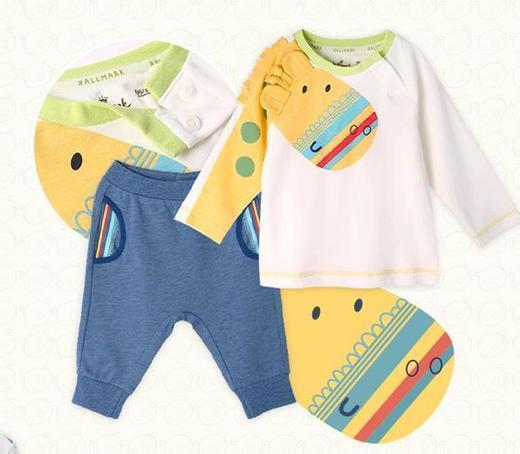 Hallmark贺曼童衣春夏新款男女婴宝宝婴儿长袖上衣裤子套装HH1N0111 商品图0