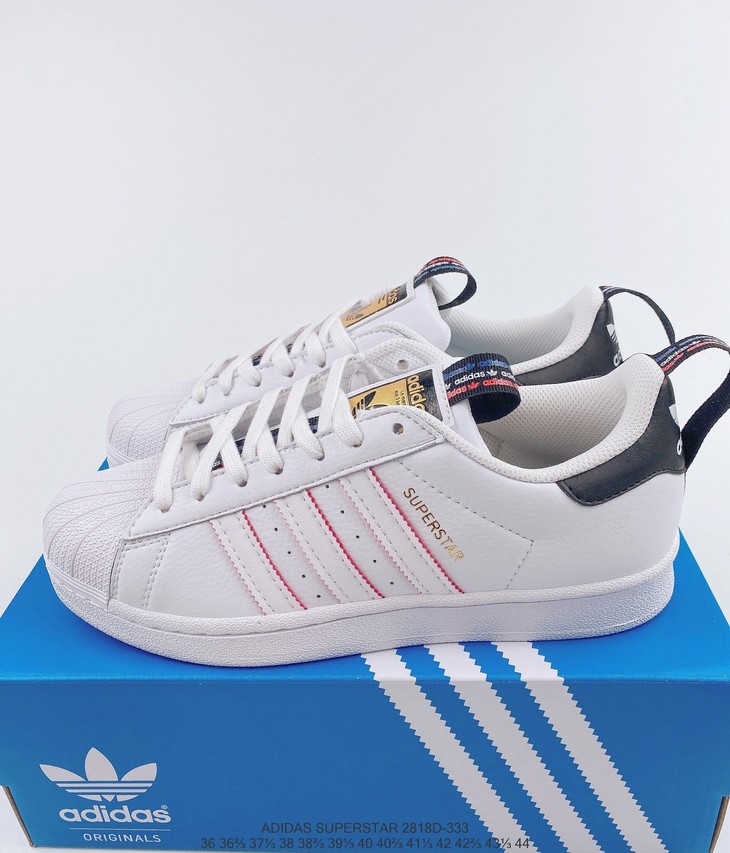 阿迪达斯adidassuperstariiwhiteblackred贝壳头经典百搭休闲运动板鞋