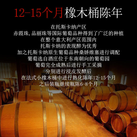 【酿酒师佳作】意大利托斯卡纳 IGT 干红葡萄酒 13.5度 商品图3