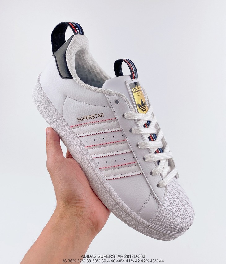 阿迪达斯adidassuperstariiwhiteblackred贝壳头经典百搭休闲运动板鞋