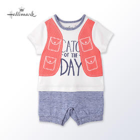 Hallmark贺曼童衣夏季男婴女婴儿服宝宝纯棉假两件短袖连体衣哈衣爬服HH1N0405