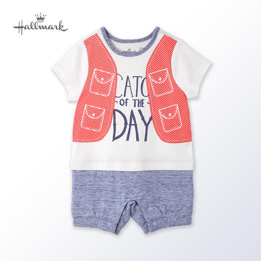 Hallmark贺曼童衣夏季男婴女婴儿服宝宝纯棉假两件短袖连体衣哈衣爬服HH1N0405 商品图0