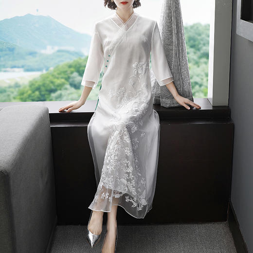 YFN-6816春夏新款古文艺中长款连衣裙 商品图1