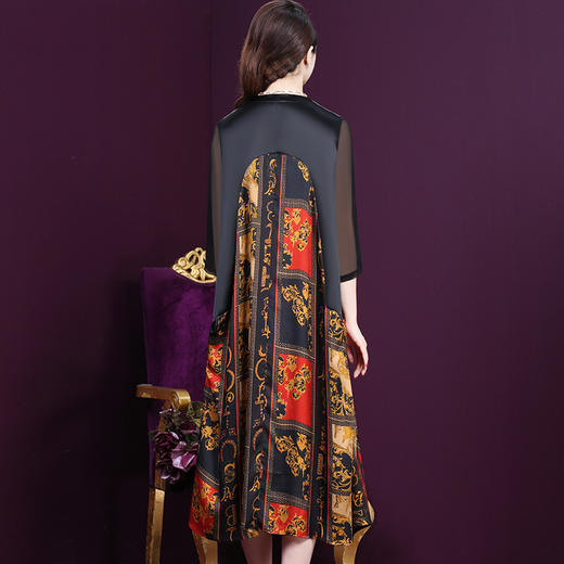 WXY-9180夏装新款真丝宽松优雅印花连衣裙 商品图2
