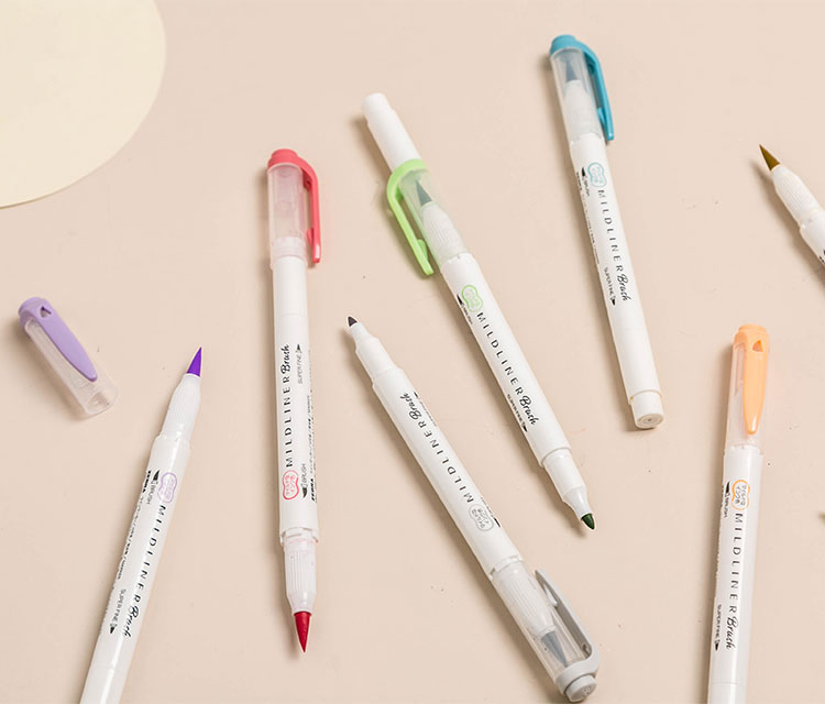 日本zebra斑马wft8双头荧光笔软头绘图学生彩色手账笔划重点标记