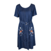 欧芮儿夏装新款大圆领刺绣牛仔连衣裙 商品缩略图4