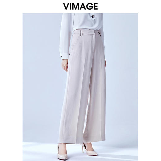 VIMAGE纬漫纪夏款时尚宽松显瘦垂感阔腿裤雪纺轻薄女长裤V1305934 商品图2