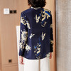 FP-F1049春夏复古国风改良牡丹印花真丝旗袍T恤上衣 商品缩略图3