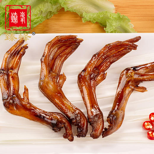 臻峰 湖南特产真空酱鸭掌500g 酱香熟食小吃 办公室休闲零食卤鸭掌 商品图2