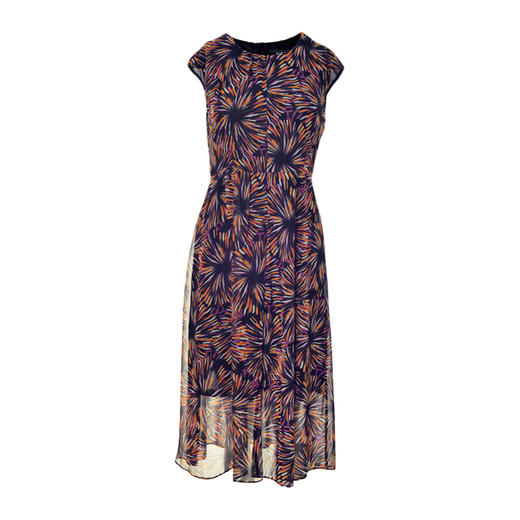 EITIE爱特爱夏季新款时尚减龄包肩袖收腰印花连衣裙女裙5907650 商品图4