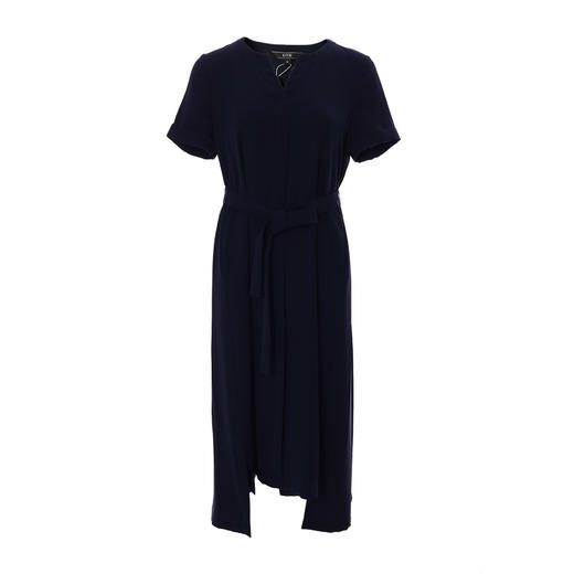 EITIE爱特爱夏季新款通勤V领干练OL收腰显瘦A字连衣裙长裙女5907661 商品图4