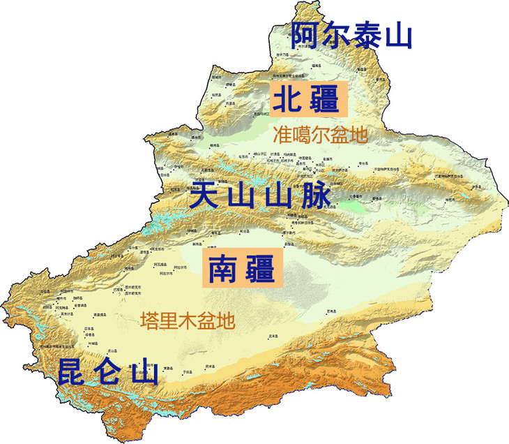 天山山脉 地图图片