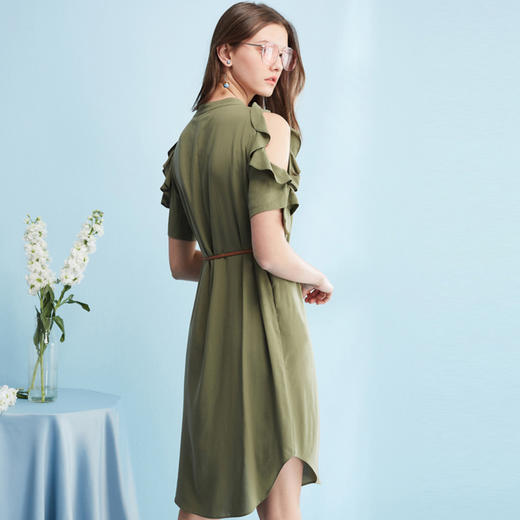 欧芮儿夏装新款荷叶边衬衫连衣裙8XLB11626 商品图2