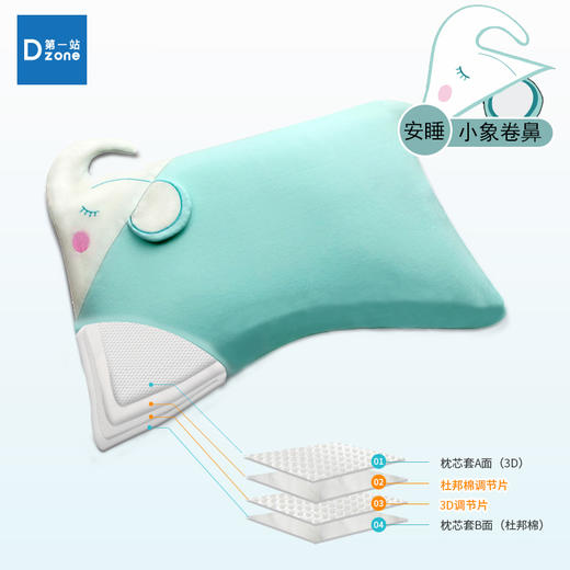 育婴师推荐枕头儿童宝宝枕头第一站3D杜邦全水洗透气枕 商品图6