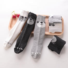 拉比-鞋袜类（常年）C9熊头半筒袜（3双装）灰色