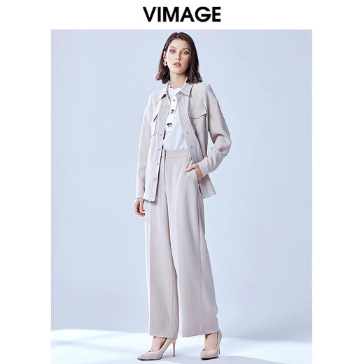 VIMAGE纬漫纪夏款时尚宽松显瘦垂感阔腿裤雪纺轻薄女长裤V1305934 商品图1