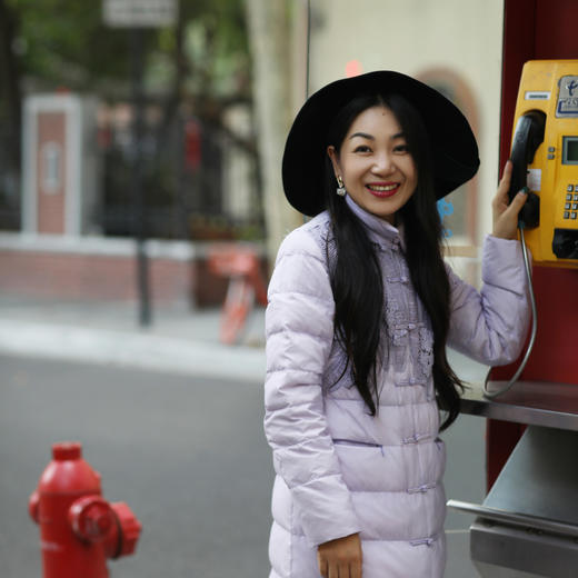 【林栖设计小店】（适合气温-3°至8°）手工钩花羽绒服女装中长款过膝白鸭绒加厚款 1913002 商品图8