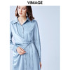 VIMAGE纬漫纪夏款轻薄丝滑纯色收腰通勤职业衬衫连衣裙女V1307903 商品缩略图1