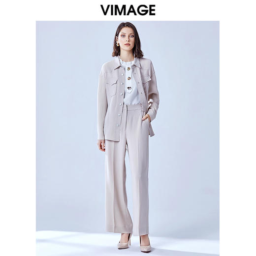 VIMAGE纬漫纪时尚帅气工装风中性风简约衬衫女上衣V1309901 商品图1