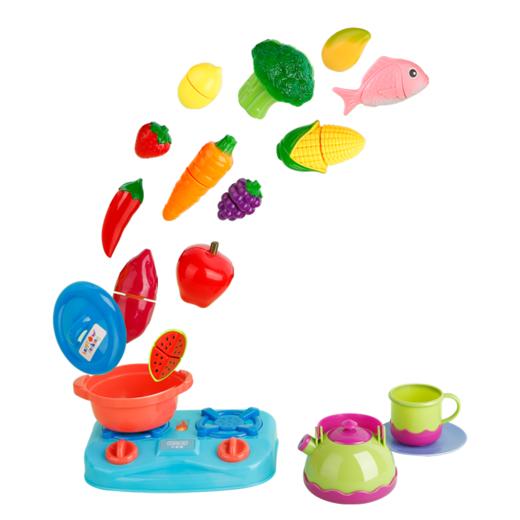 贝恩施儿童蔬菜水果切切乐玩具魔术贴宝宝过家家厨房仿真玩具套装 商品图1