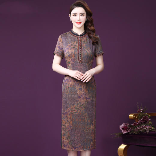 WXY-2937W新款夏中国风气质改良蚕丝旗袍 商品图1