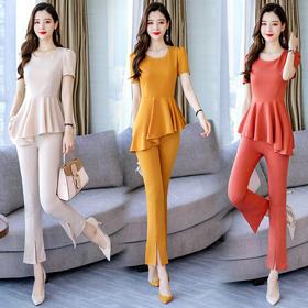 XP-HBLJR6989夏季新款休闲舒适长裤九分裤套装