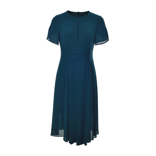 EITIE爱特爱夏季新款时尚职业通勤OL圆领收腰A字连衣裙女裙59076119 商品图4