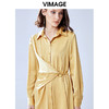 VIMAGE纬漫纪夏款轻薄丝滑纯色收腰通勤职业衬衫连衣裙女V1307903 商品缩略图5