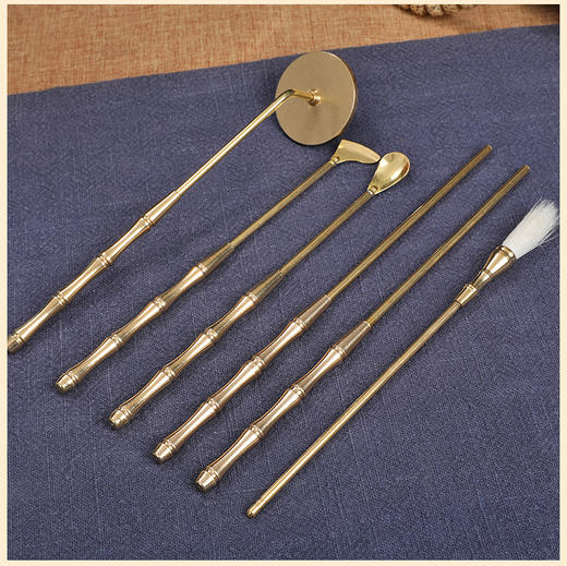 【吉祥如意】纯铜香道11件套纯铜香道香篆套装 入门香模打拓香拓香篆炉檀香炉 祥云珠玉新款香道套装 商品图5