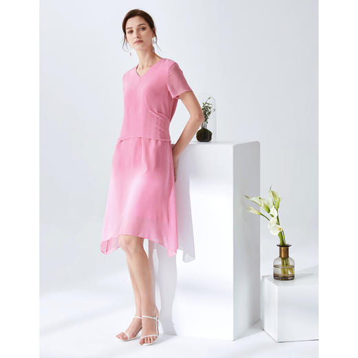 EITIE爱特爱夏季新款通勤显瘦直筒宽松不规则A摆连衣裙女5907674 商品图2