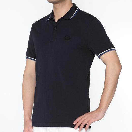 Marco Azzali 黑色小豹头刺绣POLO衫 T5259200 商品图1