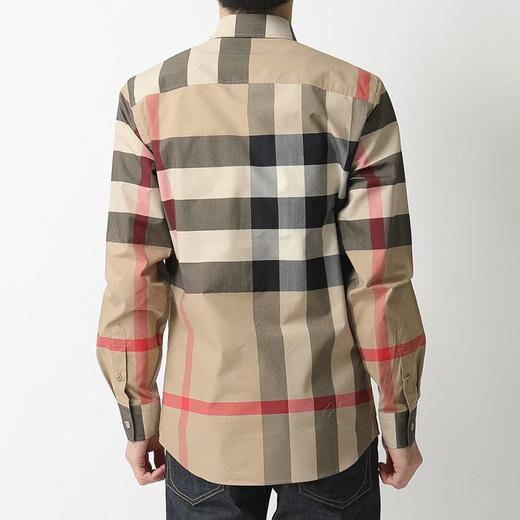 burberry巴宝莉男士经典格纹弹力棉府绸长袖衬衫80181118010213