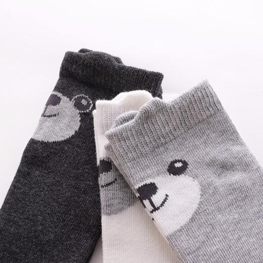 拉比-鞋袜类（常年）C9熊头半筒袜（3双装）灰色 商品图2