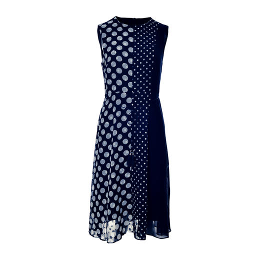 EITIE爱特爱夏季新款洋气波点拼接无袖收腰连衣裙女中长59076117 商品图4