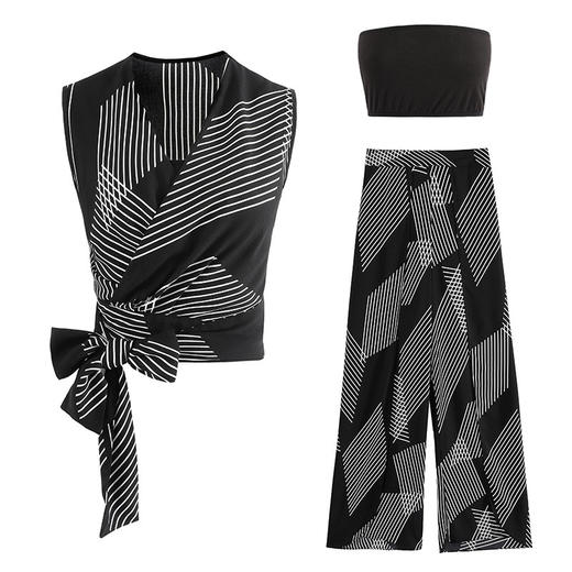 XP-SYY2022-1夏季休闲无袖气质时尚优雅潮流舒适套装套裙 商品图4