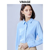 VIMAGE纬漫纪夏款时尚干练职业纯色百搭显瘦雪纺衬衫女薄V1309911 商品缩略图0