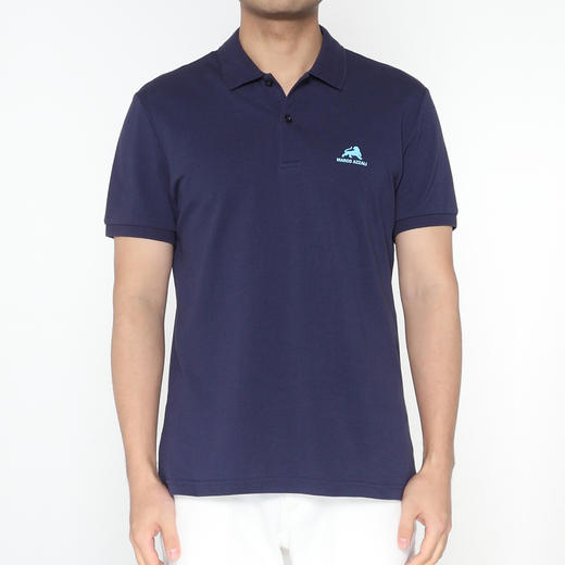 Marco Azzali 藏青色胶印小豹子POLO衫 T5258100 商品图0