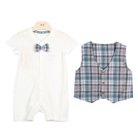 拉比-童衣类（夏）C9闲庭全开连体衣套装（送领