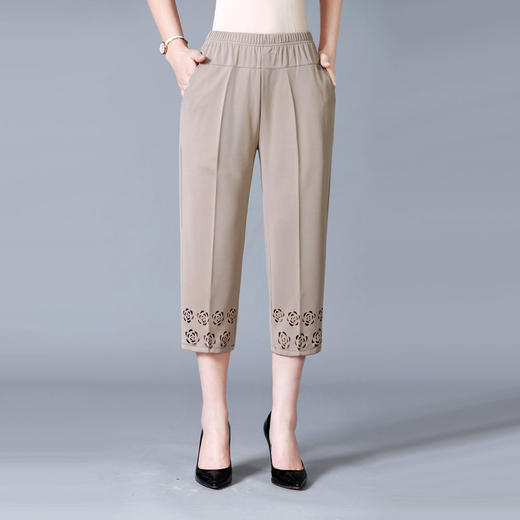 MQ-1423夏季薄款七分裤大码宽松纯色女裤YY 商品图3