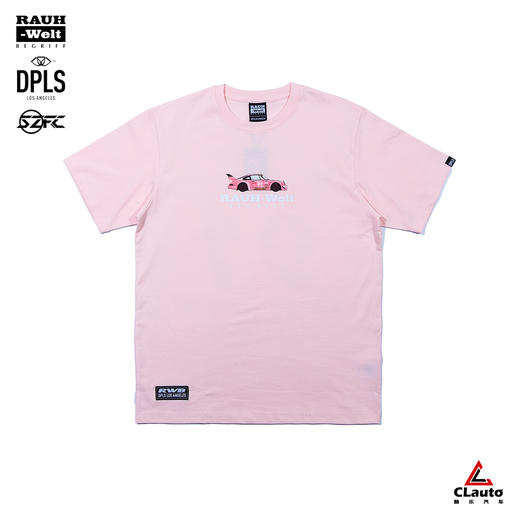 RWB主题 洛杉矶潮牌DPLS 粉色字母印花T恤 商品图0