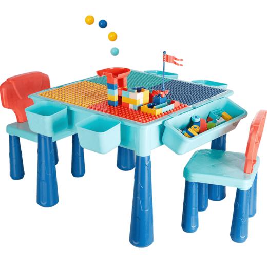 贝恩施儿童积木桌子多功能男女孩子1-2-3-6岁8大颗粒拼装玩具 商品图1