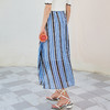 欧芮儿条纹雪纺半身裙女夏季气质不规则薄款系带裙子 商品缩略图2