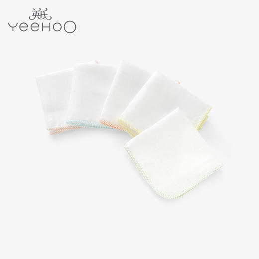 英氏婴儿新生儿擦口水巾纱布洗脸巾男女宝宝手帕5件装187A5317 商品图0