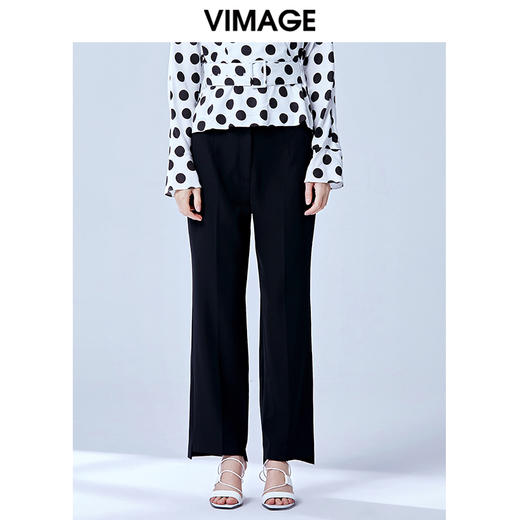 VIMAGE纬漫纪夏款职业干练通勤显瘦直筒裤女百搭西装长裤V1305908 商品图4