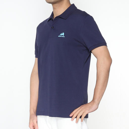 Marco Azzali 藏青色胶印小豹子POLO衫 T5258100 商品图1