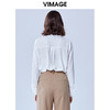 VIMAGE纬漫纪夏款时尚干练职业纯色百搭显瘦雪纺衬衫女薄V1309911 商品缩略图3