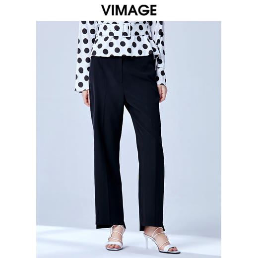VIMAGE纬漫纪夏款职业干练通勤显瘦直筒裤女百搭西装长裤V1305908 商品图2