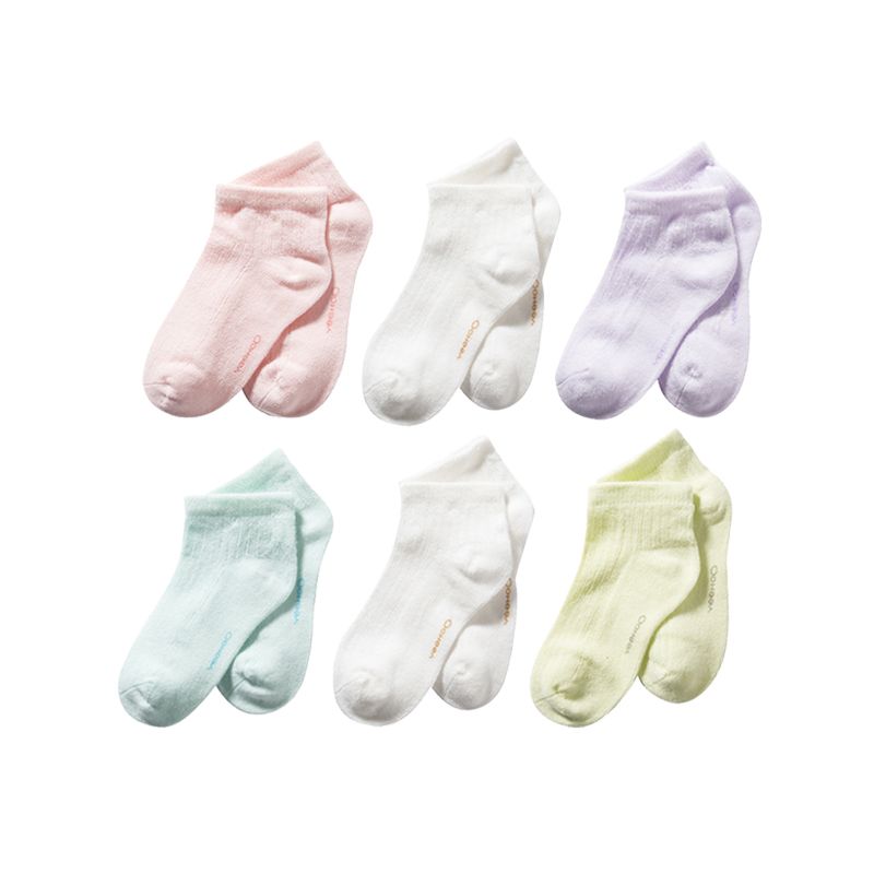 英氏儿童袜夏季薄款婴儿袜新生儿袜子男女宝宝短袜3双装182A0248 182A0247